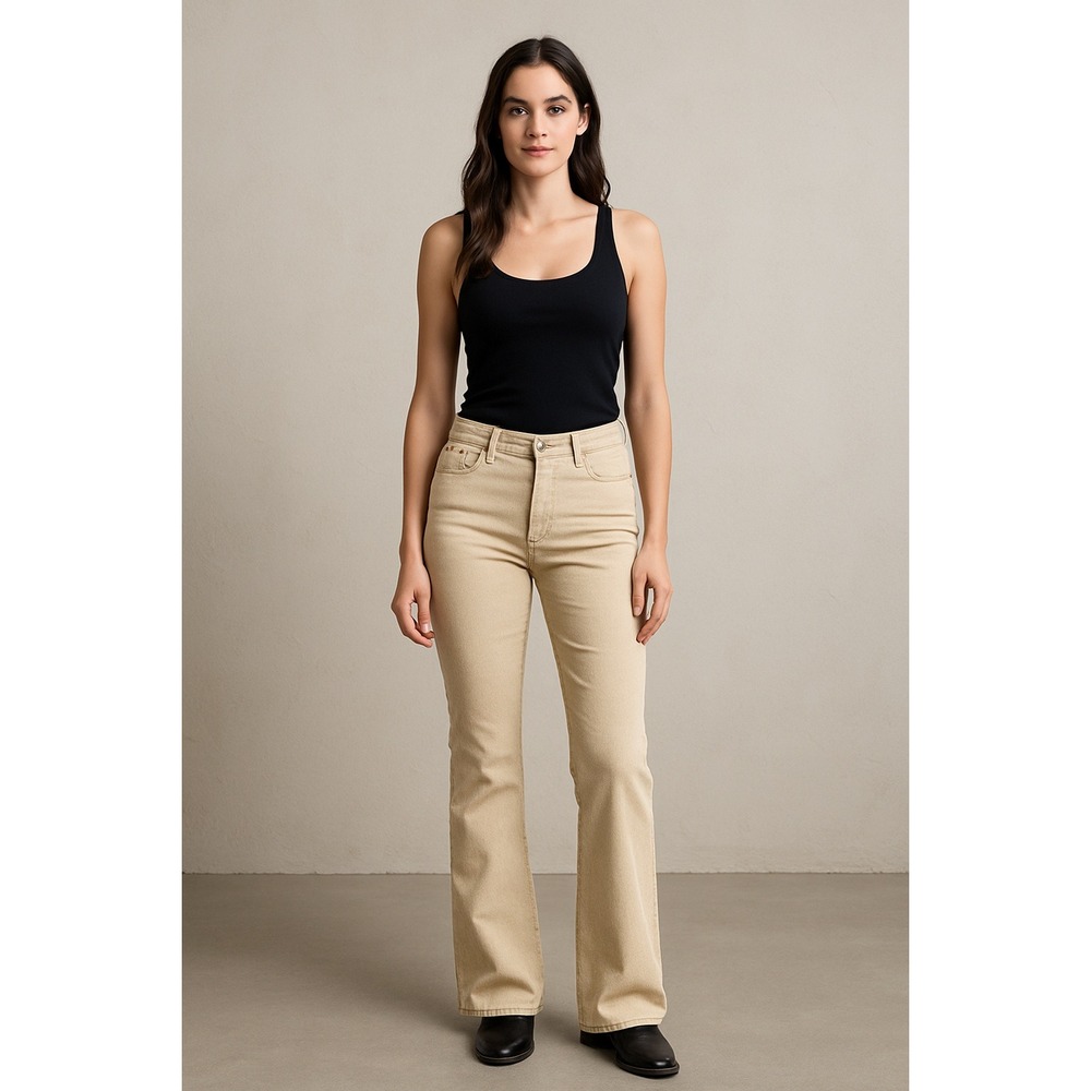Levi's 515 Womens Boot Cut Low Rise Stretch Jeans Khaki Tan Size 8M